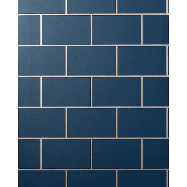 Fine Decor Metro Navy Tile Wallpaper Sample