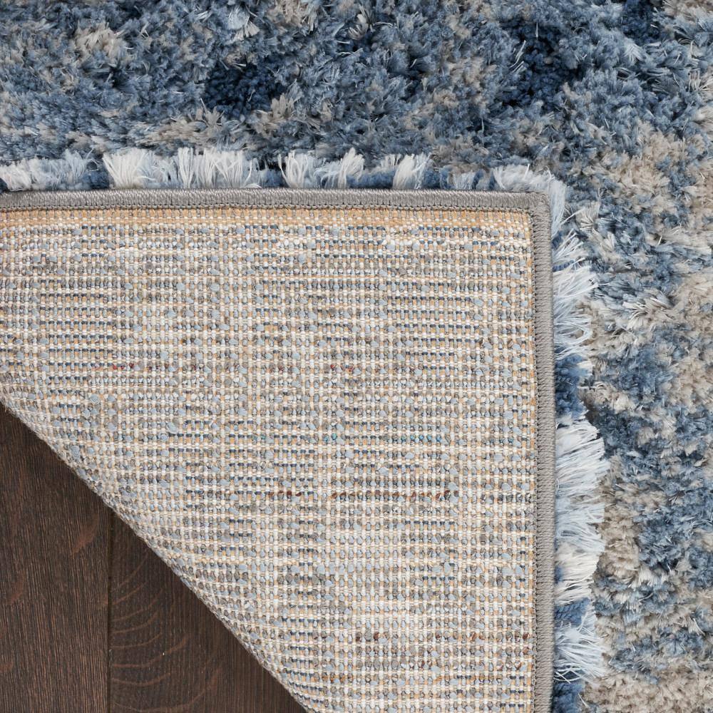 Luxurious Light Blue Abstract Shag 4' x 6' Area Rug