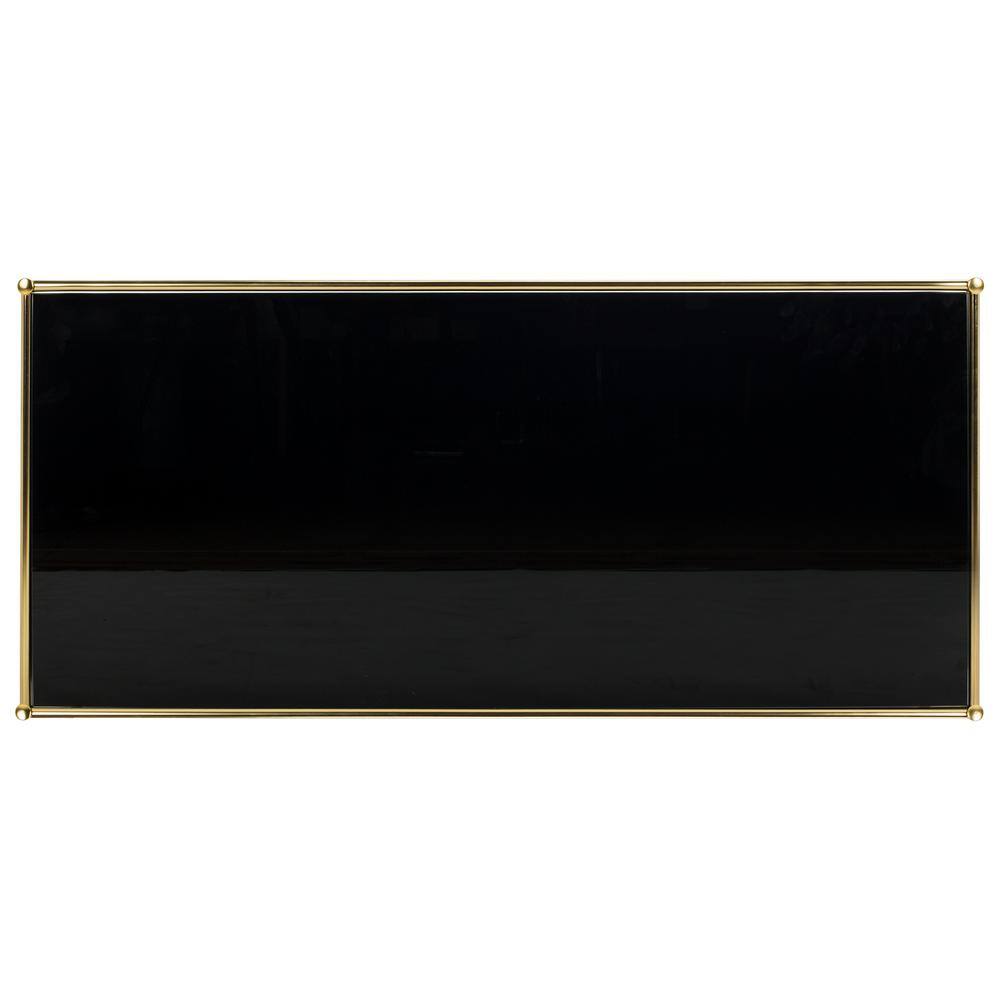 Bauhaus Inspired 51'' Gold and Glass Rectangular Coffee Table