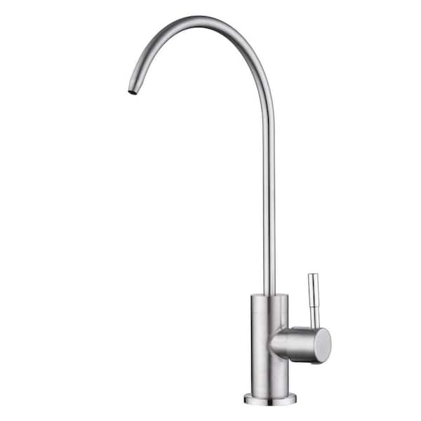 Contemporary Single-Handle Beverage Faucet in Brushed Nickel