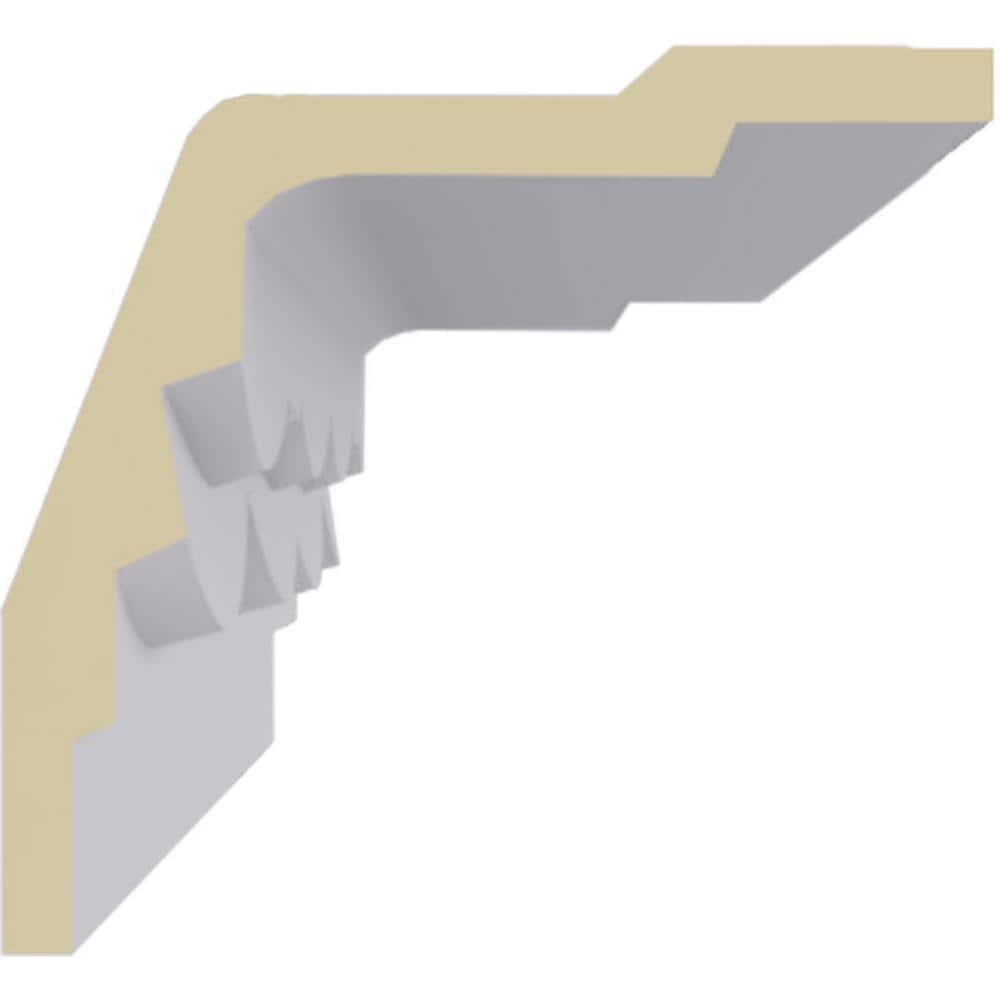 Primed Geometric Urethane Crown Moulding Sample, 12-inch