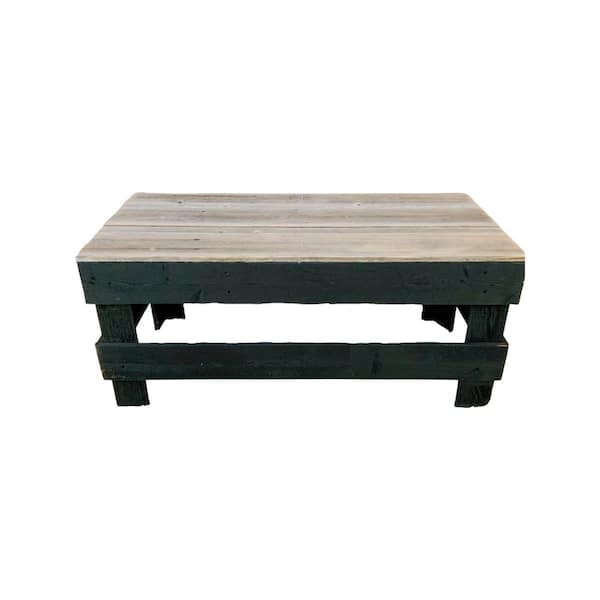 Del Hutson Designs Raven Modern Farmhouse Reclaimed Wood Rectangle Coffee Table, 38" Natural