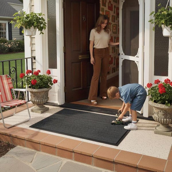 Gray 24 in. x 48 in. Indoor/Outdoor Door Mat for Entryway LINBQ310