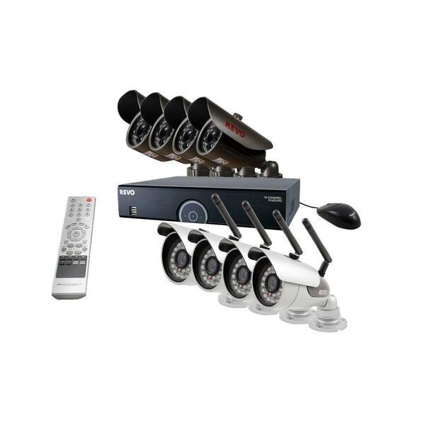 Revo 16-Channel 2TB DVR Surveillance System with 4 Wireless Bullet Cameras and 4 Wired Bullet Cameras