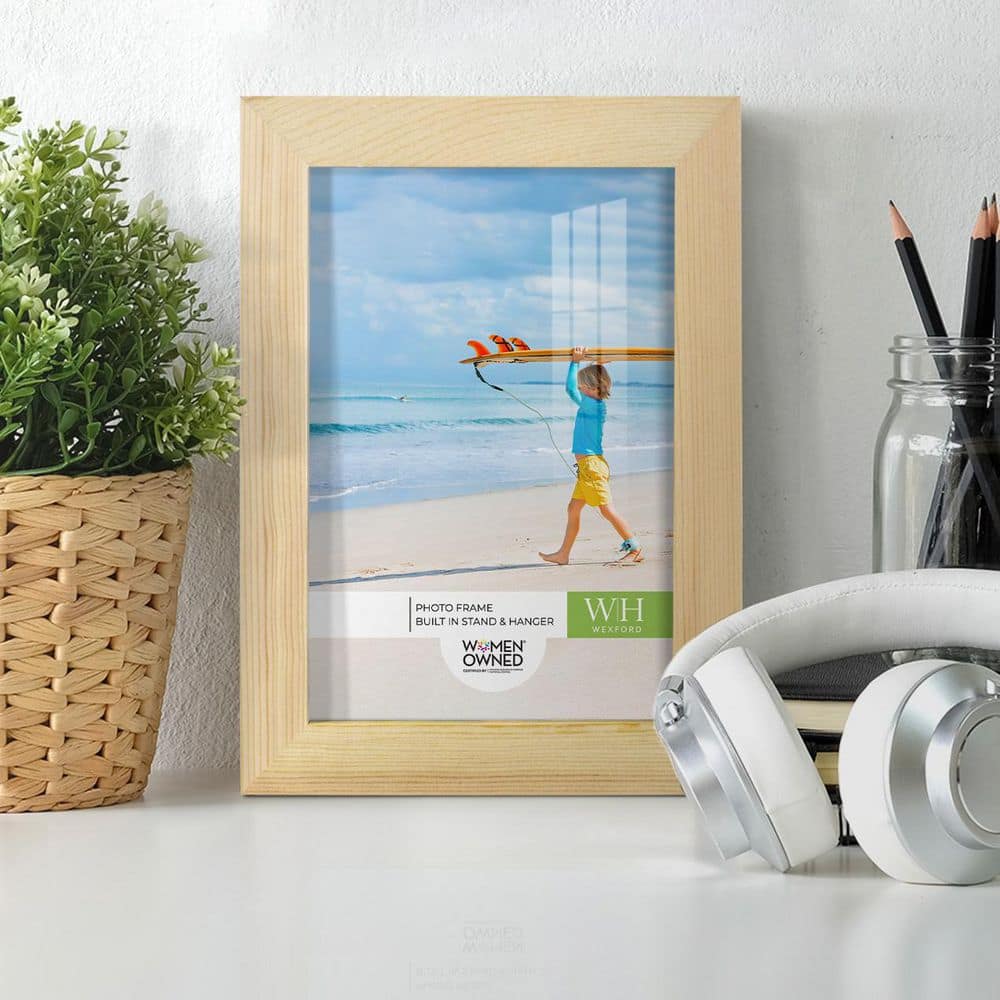 Natural Wood 5x7 Matte Finish Tabletop and Wall Photo Frame