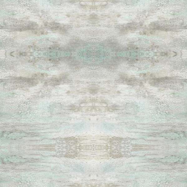 York Wallcoverings Serene Jewel Blue, Grey Paper Strippable Roll (Covers 56 sq. ft.)