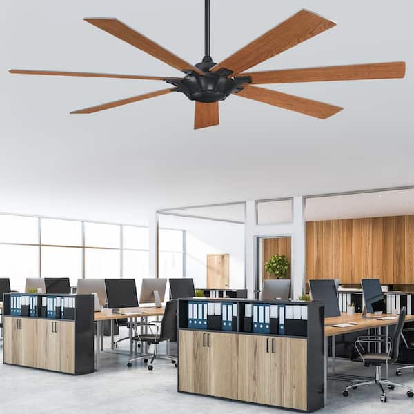 Parrot Uncle Liew 72 in. Indoor/Outdoor Matte Black Industrial Ceiling Fan with Reversible Blades and Remote Control