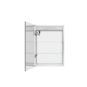 20 in. x 28 in. Rectangular Aluminum Bathroom Medicine Cabinet with Mirror and LED Light