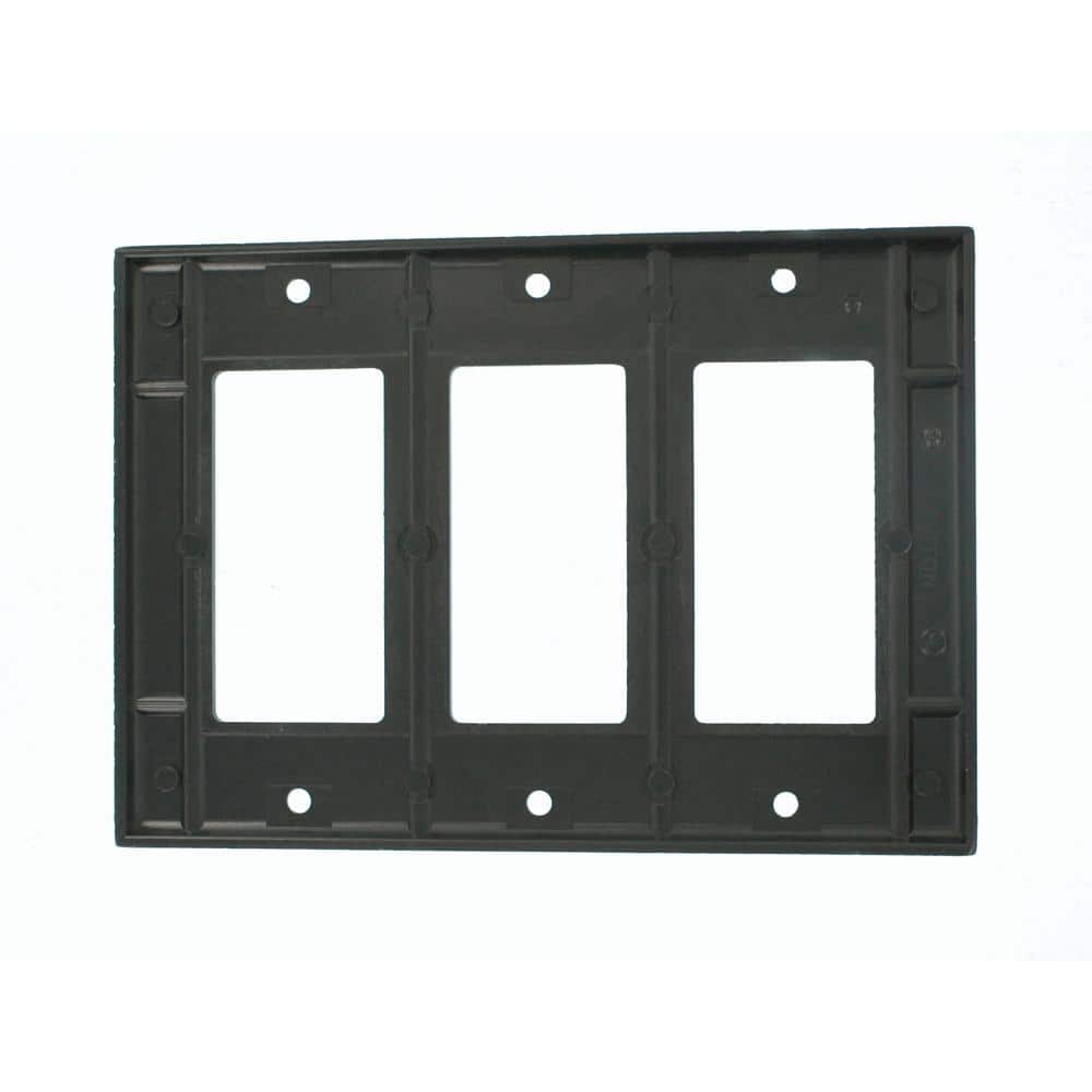 3-Gang Black Thermoset Plastic Wall Plate