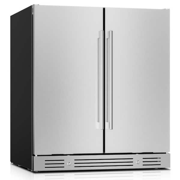 6 cu. ft. Dual Zone Built-In Holds 30 Wine Bottles and 88 Cans Outdoor Refrigerator, Wine Cooler in Stainless Steel