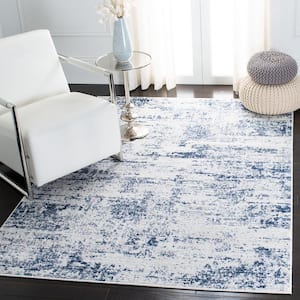 Amelia 4 ft. x 6 ft. Ivory/Navy Abstract Area Rug