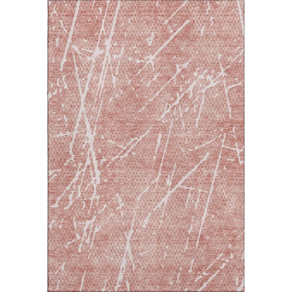 Addison Rugs Mayfield Premium Machine Washable Indoor/Outdoor Geometric AMF628 Blush 3 ft. x 5 ft. Area Rug