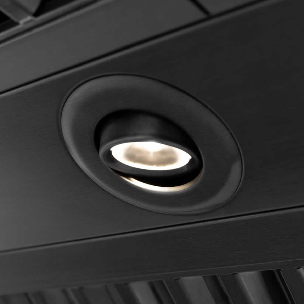 36" Black Stainless Steel Convertible Wall Mount Range Hood