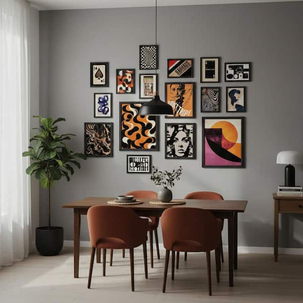 16 PCS Framed Retro 70s Wall Art 7 in. x 5 in. LINBQ274 - The Home