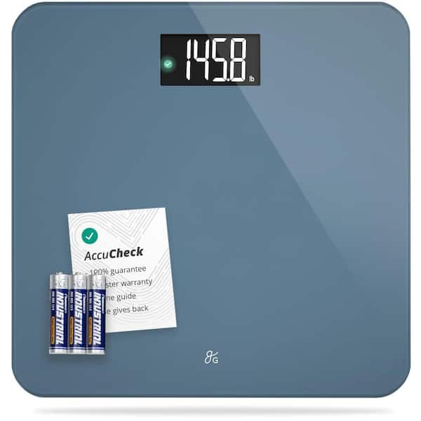 Digital Bathroom Scale with Step on and Auto Calibration in Stone Blue