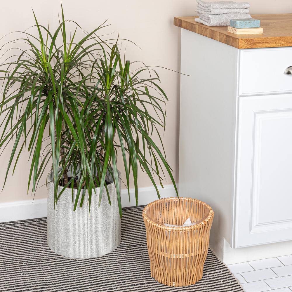 Natural Handwoven Willow Waste Basket with Removable Liner