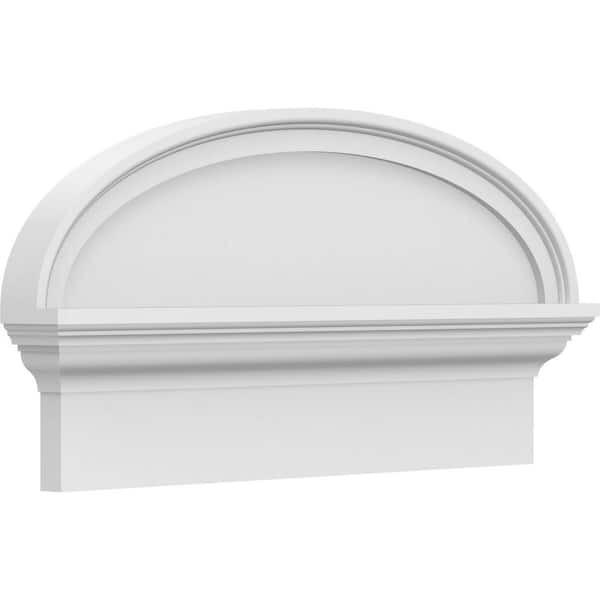 Ekena Millwork 2-3/4 in. x 24 in. x 12-7/8 in. Elliptical Smooth Architectural Grade PVC Combination Pediment Moulding