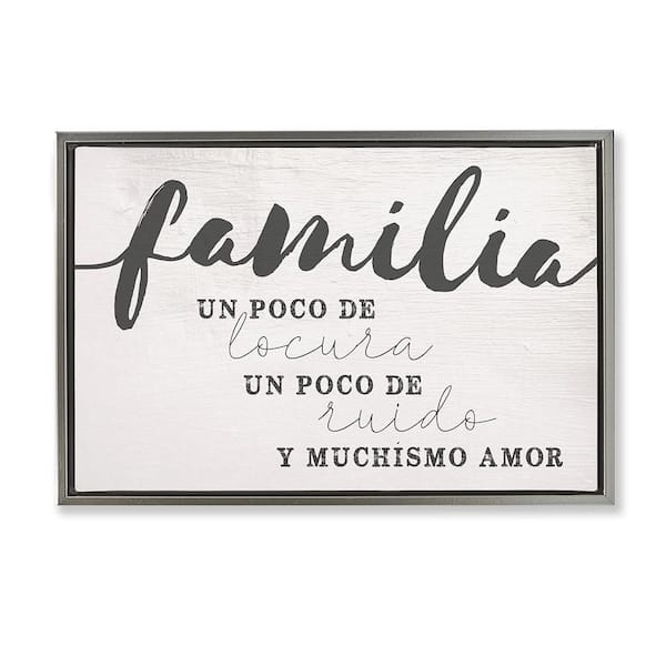 Stupell Industries Family Lots of Love by Lil' Rue Gray Floater Frame Typography Graphic Art Print 21 in. x 31 in.