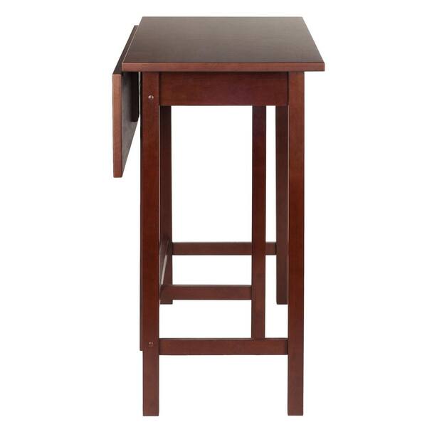 Winsome Wood Lynnwood Drop Leaf High Table In Walnut 94149 The Home Depot Winsome Wood Lynnwood Drop Leaf High, Round Table Lynnwood