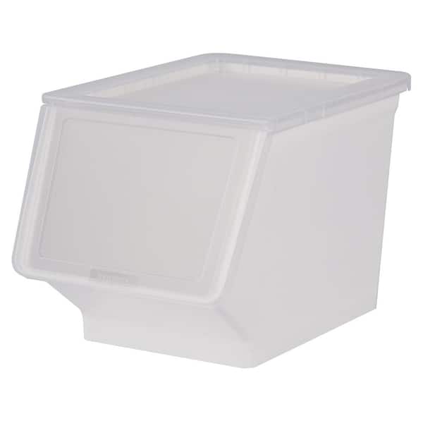 Livinbox Patented Pelican Series 24 Qt. Stackable and Nestable Storage Box with 2-Stage Lid in Clear (6-Pack)