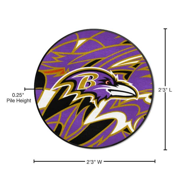 FANMATS Baltimore Ravens Patterned 2 ft. x 2 ft. XFIT Round Area