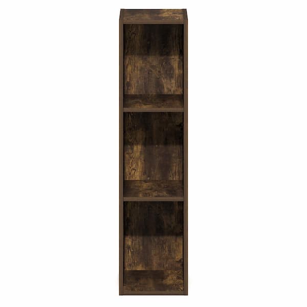 Furinno FULDA 31.5 in. Tall Amber Pine Wood 3-Shelf Narrow