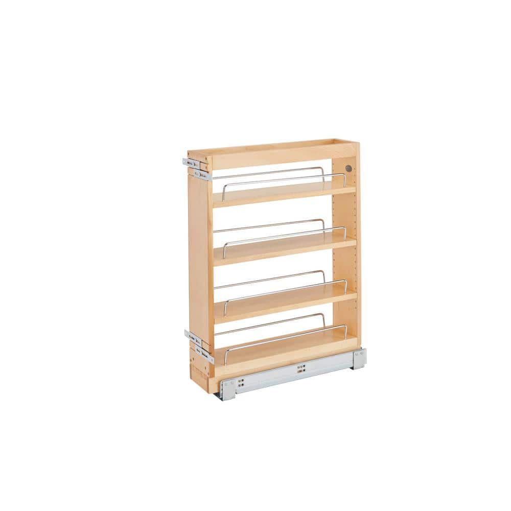 Maple Wood Soft-Close Pull-Out Cabinet Organizer