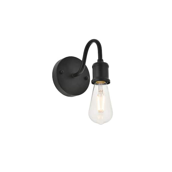 Unbranded Timeless Home Sofia 4.7 in. W x 5.3 in. H 1-Light Black Wall Sconce