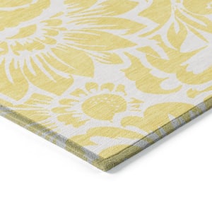 Chantille ACN551 Yellow 2 ft. 6 in. x 3 ft. 10 in. Machine Washable Indoor/Outdoor Geometric Area Rug