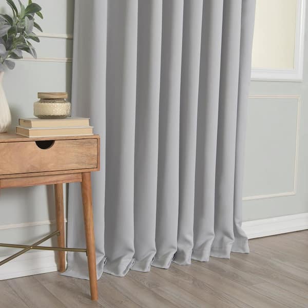 Best Home Fashion Light Grey Grommet Blackout Curtain - 52 in. W x