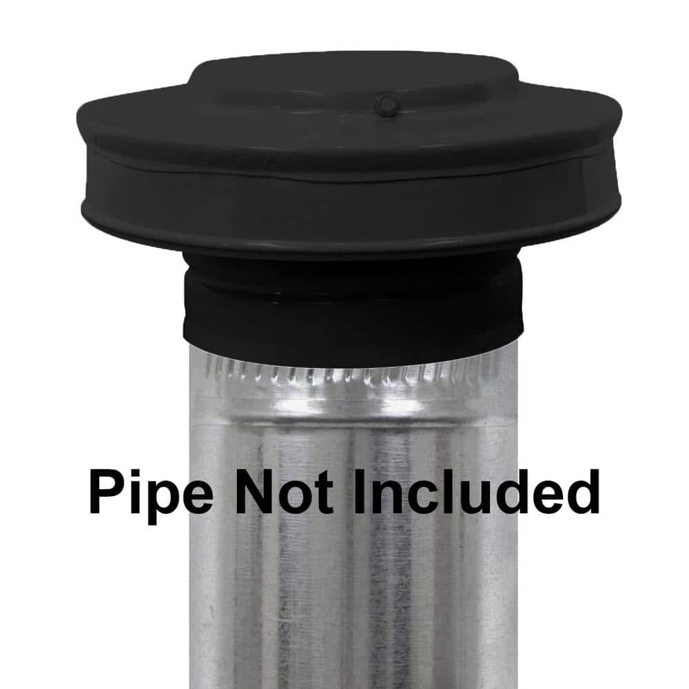 5 in. Dia Aluminum Vent Pipe Cap in Black