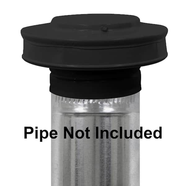 Active Ventilation 5 in. Dia Aluminum Vent Pipe Cap in Black