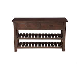 Barn Door 50 in. Espresso Standard Rectangle Wood Console Table with Drawers