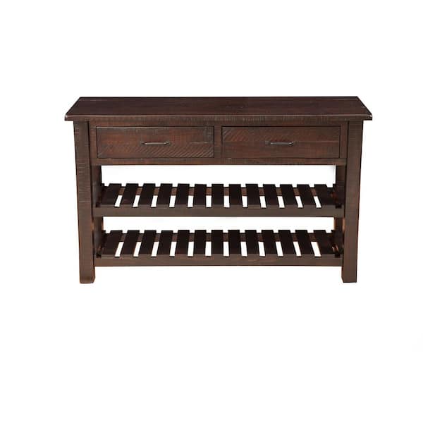 Martin Svensson Home Barn Door 50 in. Espresso Standard Rectangle Wood Console Table with Drawers