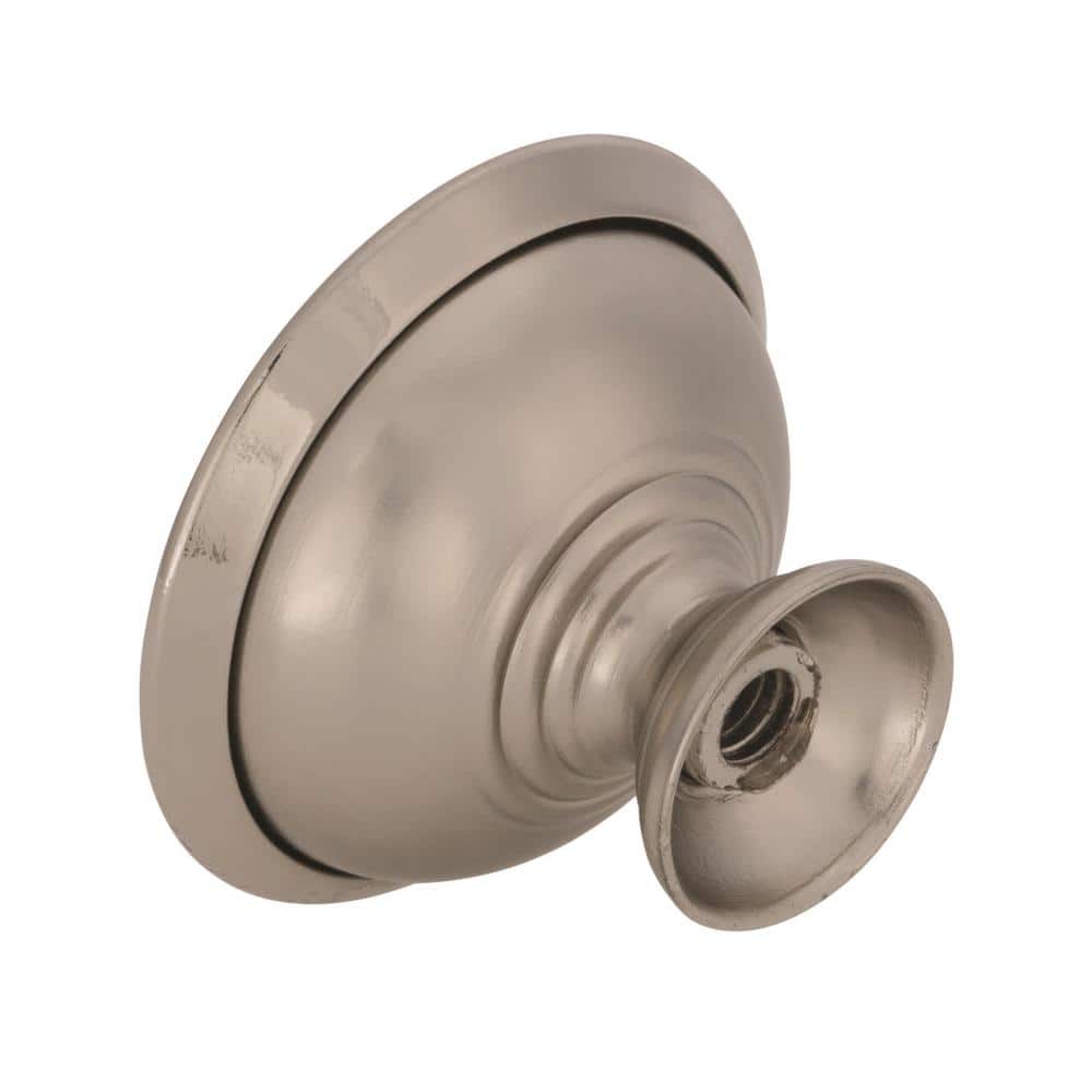 Brushed Chrome Round Cabinet Knob with Mounting Hardware