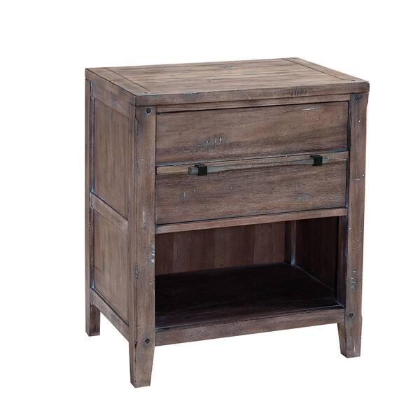 American Woodcrafters Aurora 1-Drawer Weathered Gray Nightstand 2800 ...