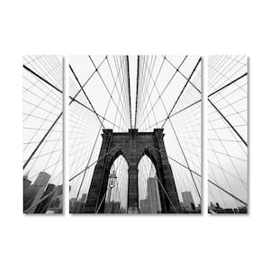 30 in. x 41 in. "NYC Brooklyn Bridge" by Nina Papiorek Printed Canvas Wall Art