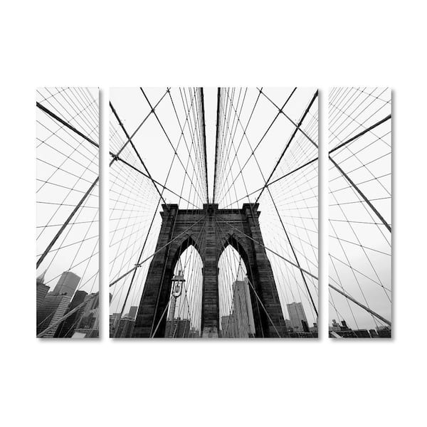 Trademark Fine Art 30 in. x 41 in. "NYC Brooklyn Bridge" by Nina Papiorek Printed Canvas Wall Art