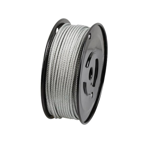 Everbilt 3/32 in. x 500 ft. Galvanized Steel Uncoated Wire Rope