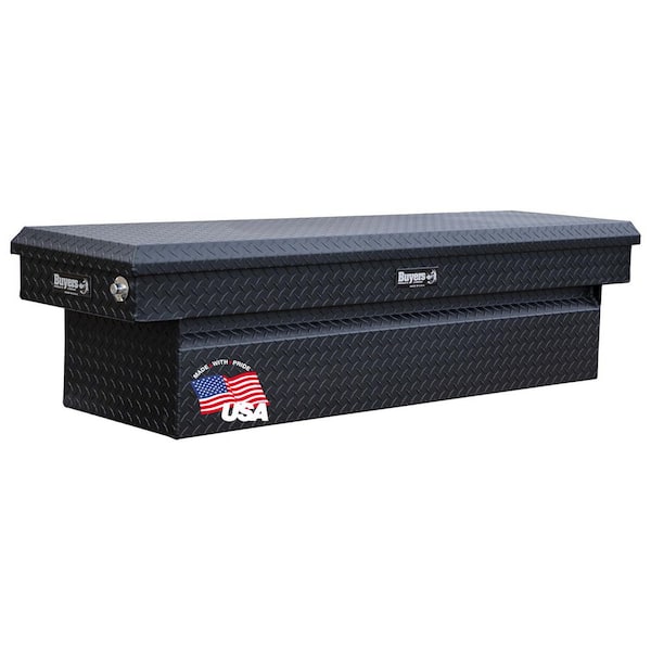 BUYERS PRODUCTS 23 in. x 27 in. x 71 in. Black Diamond Tread Aluminum Crossover Truck Tool Box