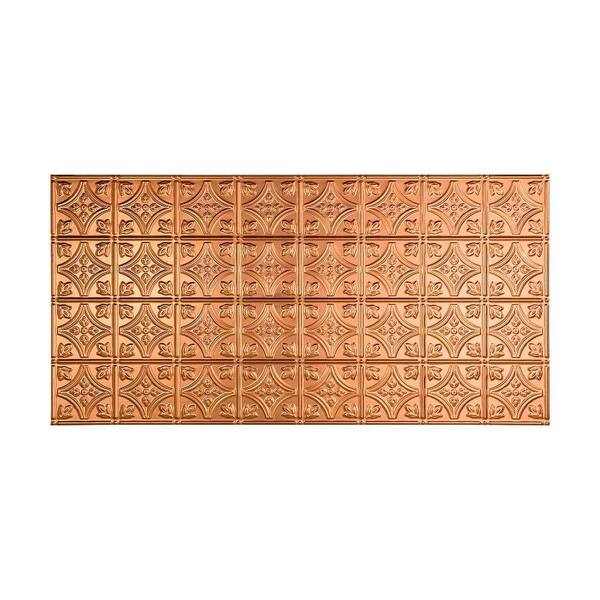 Fasade Traditional Style #1 2 ft. x 4 ft. Glue Up PVC Ceiling Tile in Polished Copper