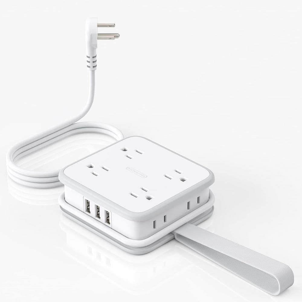White 10 Amp Tamper Resistant Extension 5 ft. Extension 3 Side Outlet with 8 AC Outlets and 3 USB-A Ports price history on PriceWatchPro