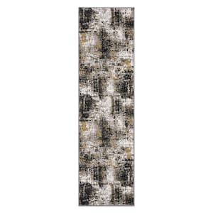 Adare Contemporary Abstract Yellow 2 ft. x 7 ft. Area Rug