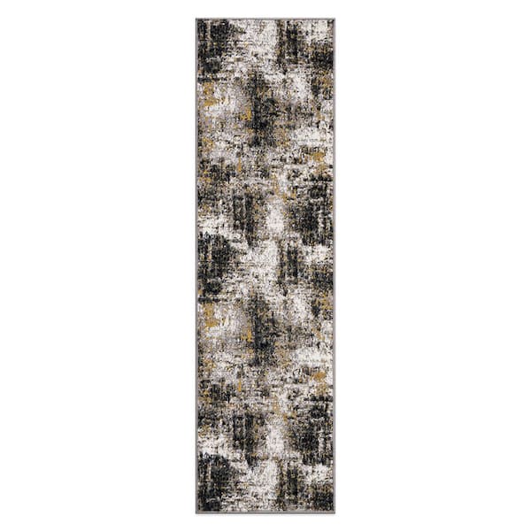 Adare Contemporary Abstract Yellow 2 ft. x 7 ft. Area Rug