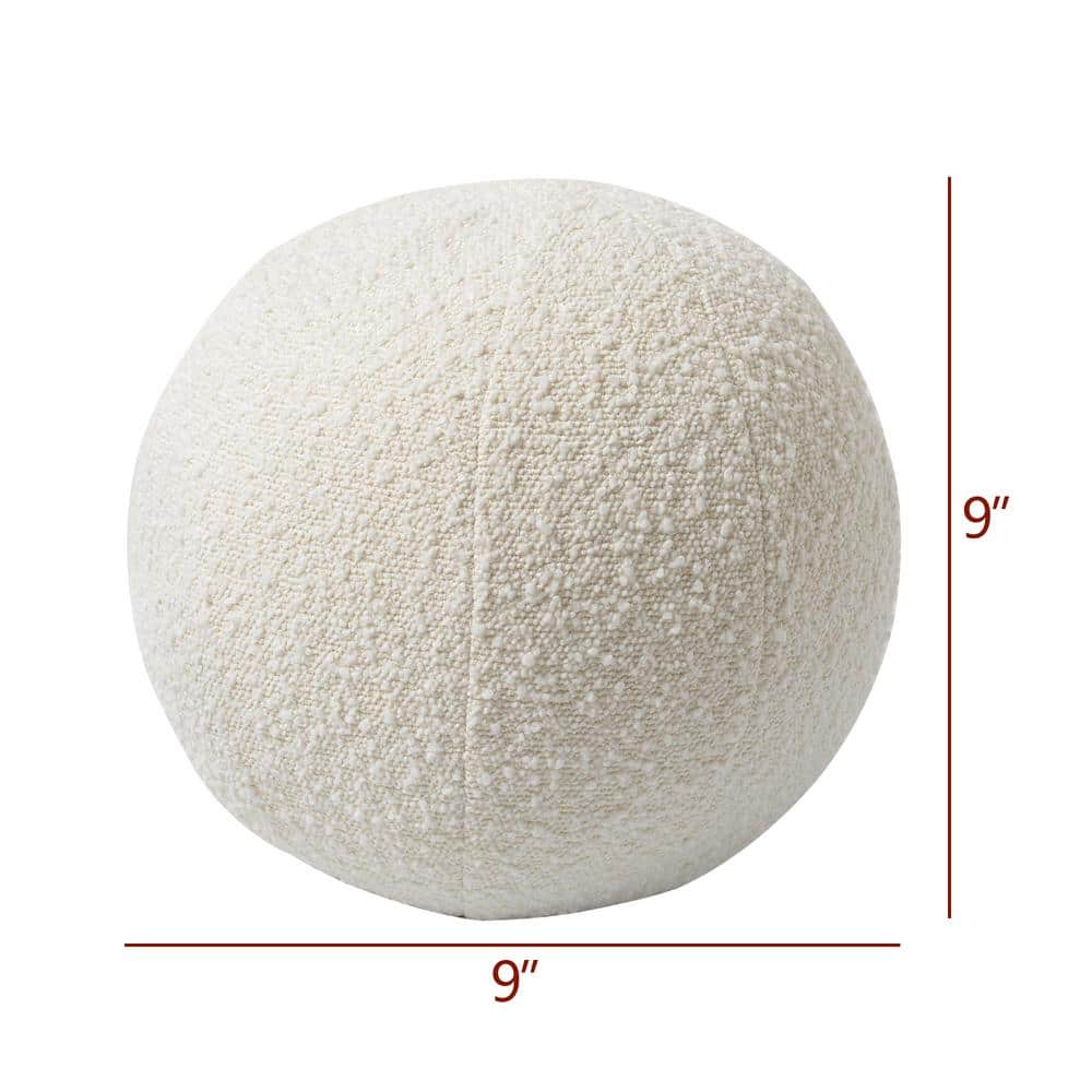 Luxurious Boucle Round Throw Pillow with Textured Design