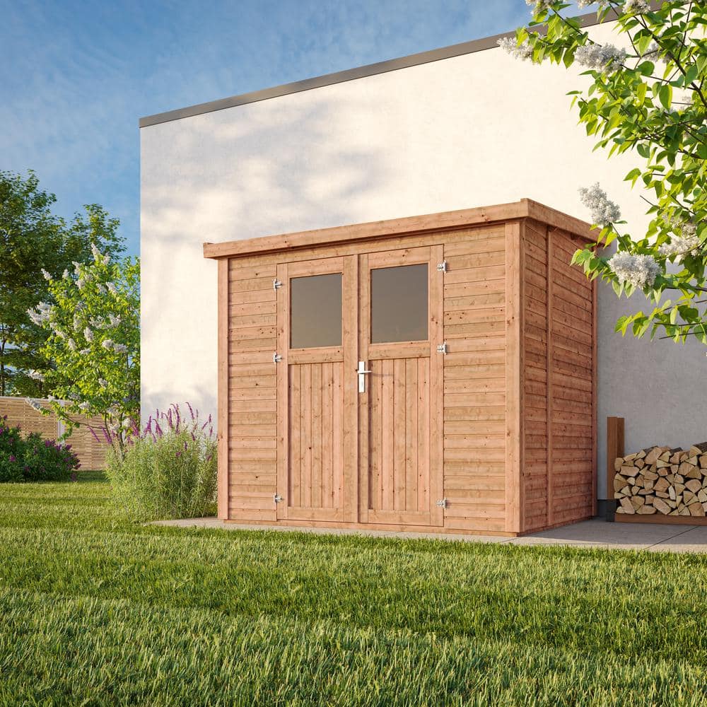 8 ft. x 6 ft. Nordic Spruce Wooden Lean-To Storage Shed with Double Doors