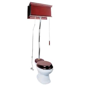High Tank Toilet 2-Piece 1.6 GPF Single Flush Elongated Bowl in White with Cherry Tank, Seat Not Included