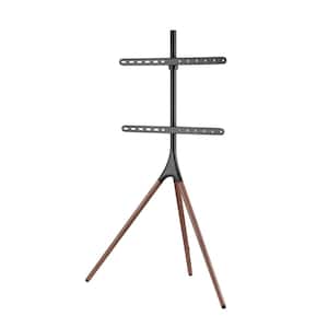 Artistic Wooden Tripod TV Stand with Mount for TVs 47 in.  - 72 in.  Up to 55 lbs.