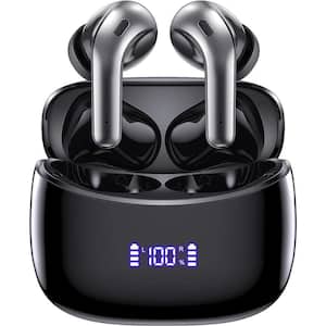 X15 Wireless Bluetooth Earbuds with 60H Playtime and LED Power Display, Black