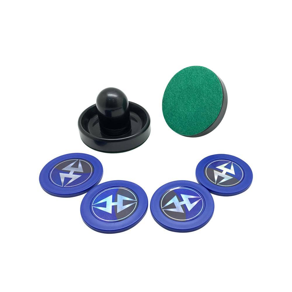 Black and Green ABS Plastic Air Hockey Strikers and Pucks Set